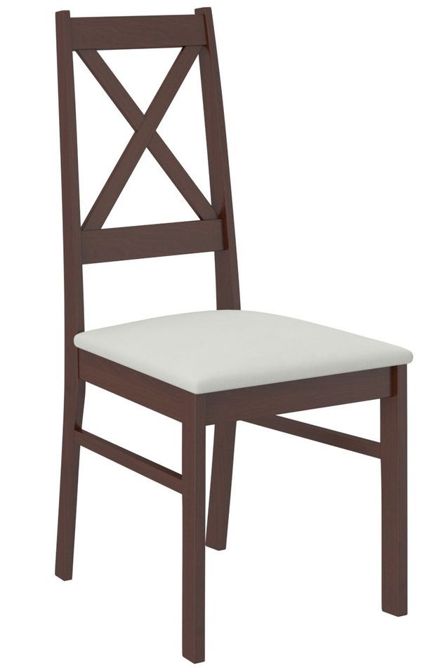 Chaise bois Noyer foncé et tissu 34 couleurs au choix Opka - Photo n°1