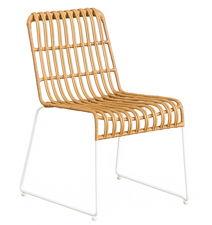 Chaise BORA – Rotin synthétique & pieds en acier - Photo n°1