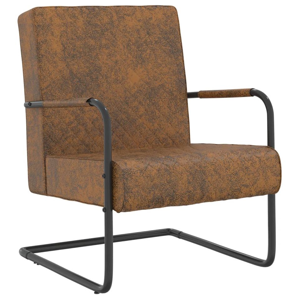Chaise cantilever Marron Tissu 2 - Photo n°1