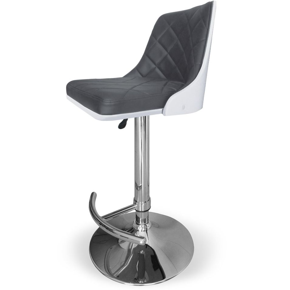 Chaise de bar Bois blanc et Gris SOW - Photo n°1