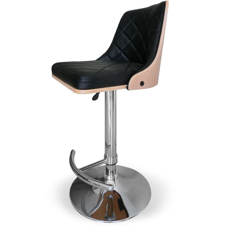 Chaise de bar Chêne Clair et Noir SOW - Photo n°1