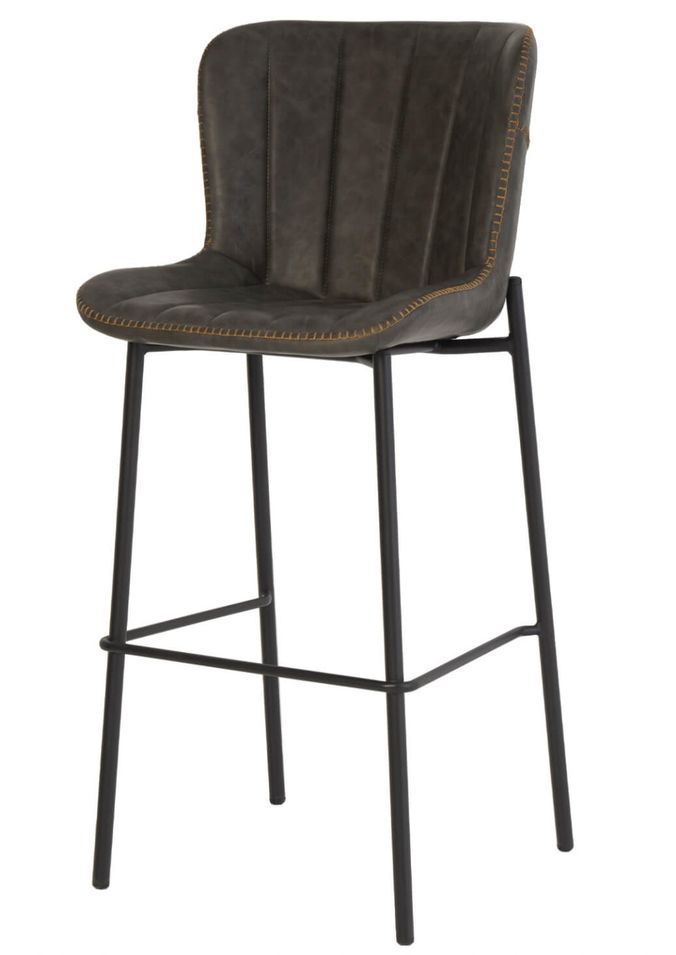 Chaise de bar industriel simili cuir KILAR - Assise 78 cm - Photo n°1