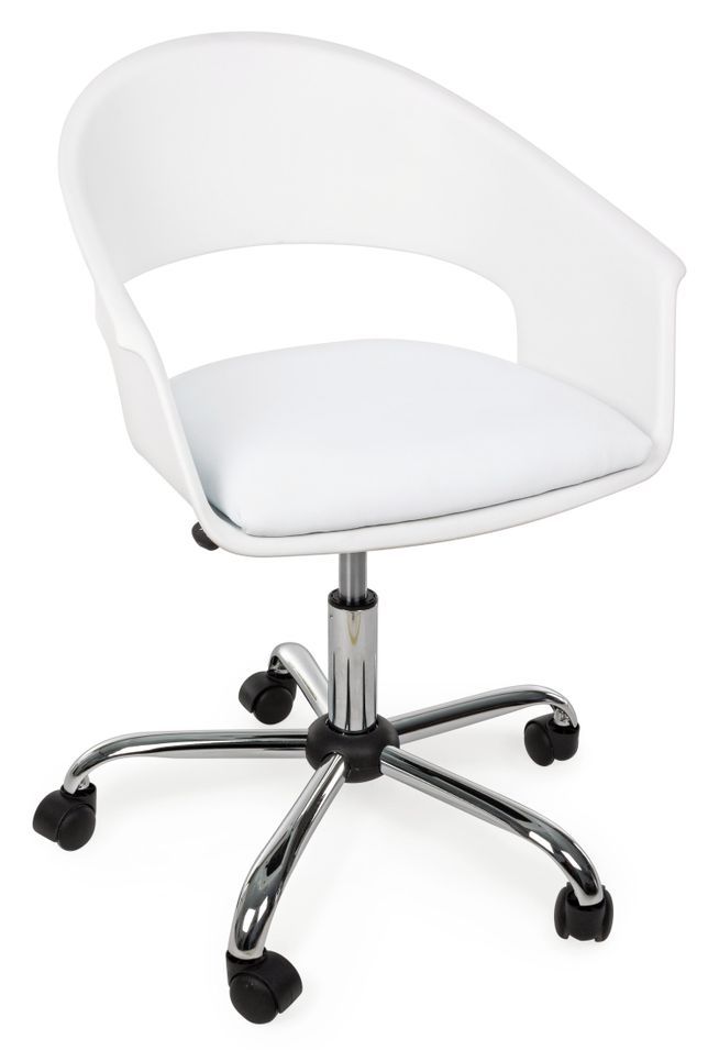Chaise de bureau pivotante plastique blanc Waly - Photo n°1