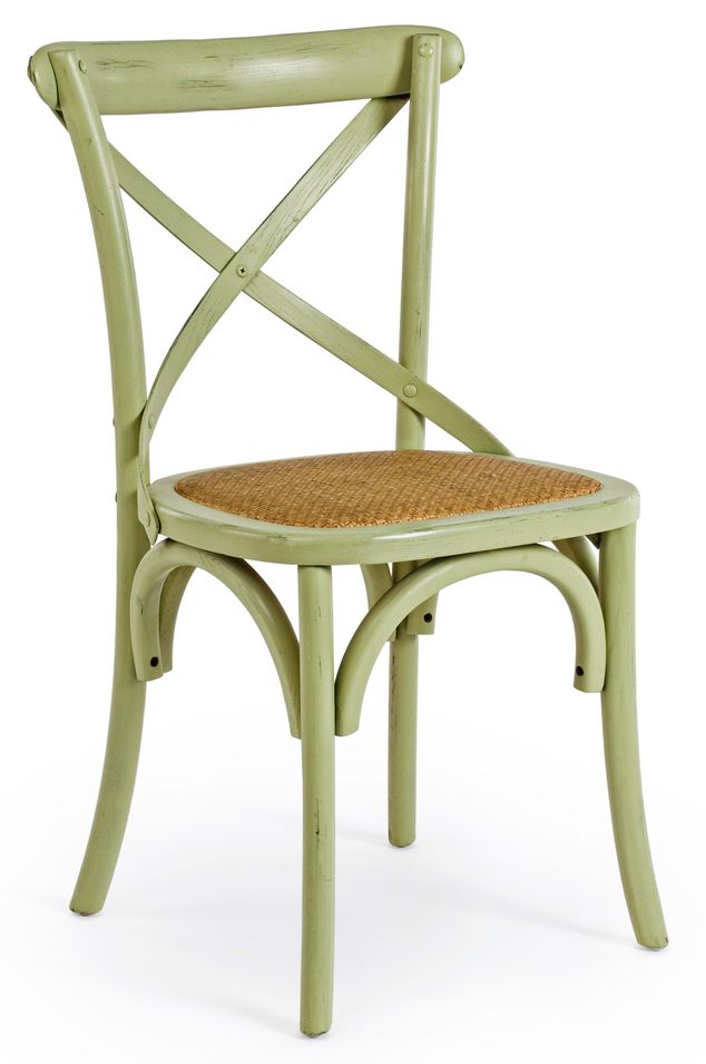 Chaise de cuisine KILEN - Fusion élégante de bois d'orme et rotin - Photo n°1