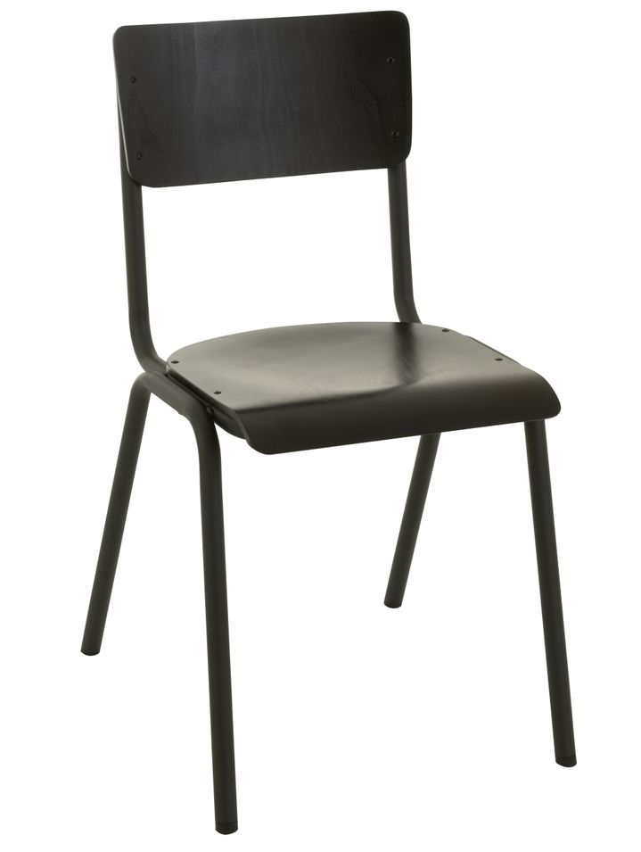 Chaise de cuisine LOKA en bois et métal - Style rétro - Photo n°1