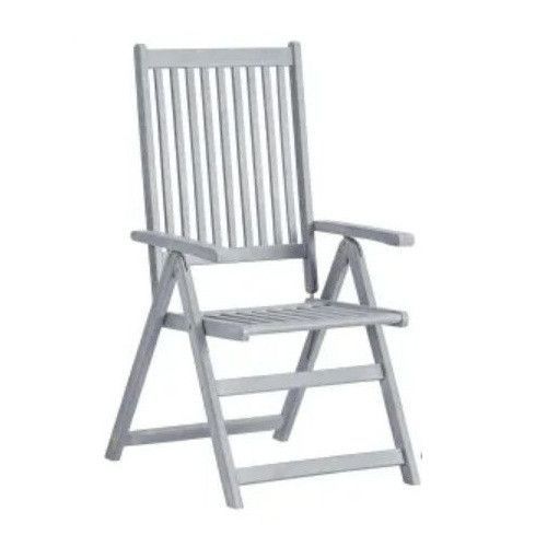 Chaise de jardin acacia massif gris Ontim - Lot de 2 - Photo n°1