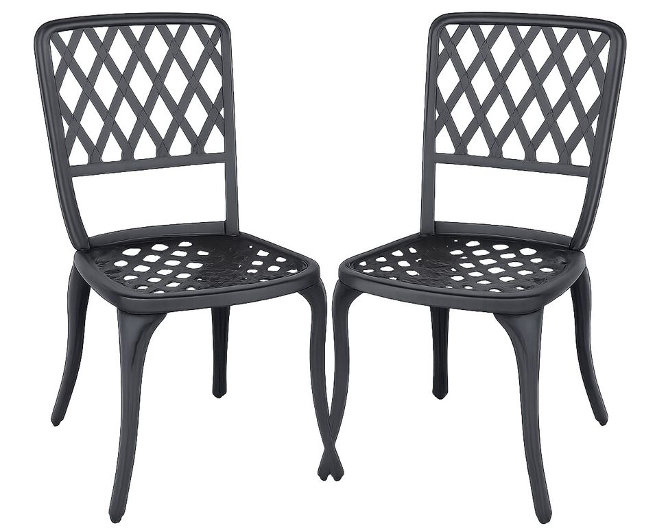 Lot de 2 chaises de jardin en aluminium anthracite FAZOLA - Photo n°1