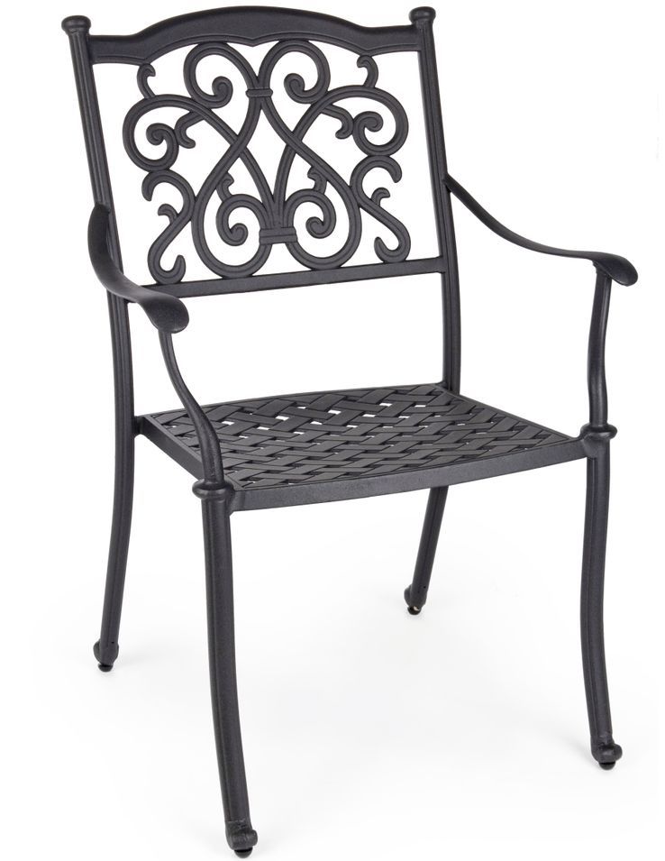 Chaise de jardin aluminium moulée anthracite Kofiam - Lot de 2 - Photo n°1