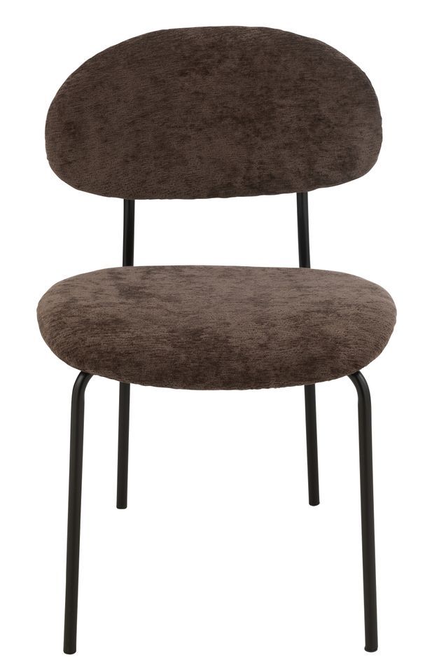 Chaise design AKOZ tissu haut de gamme doux et structure acier noir mat - Photo n°1