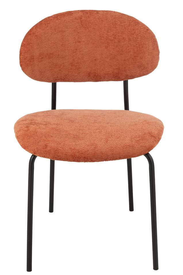 Chaise design AKOZ tissu haut de gamme doux et structure acier noir mat - Photo n°1