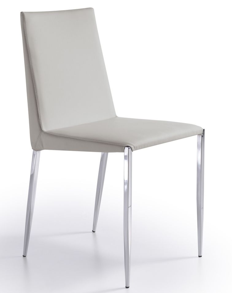 Chaise design Gris perle Oliva - Lot de 2 - Photo n°1