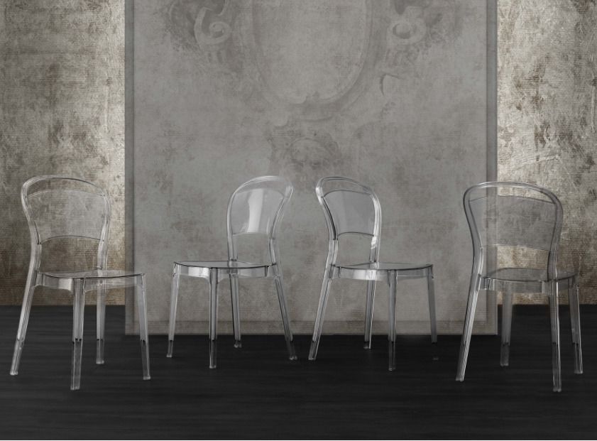 Chaise design polycarbonate transparent Kelly - Lot de 4 - Photo n°1
