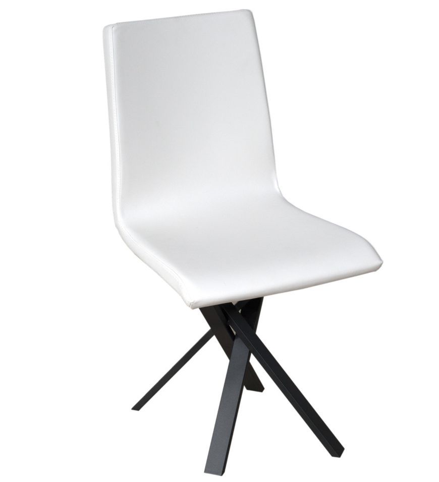 Chaise design simili cuir avec pieds entrelacés anthracite Artemis - Photo n°1