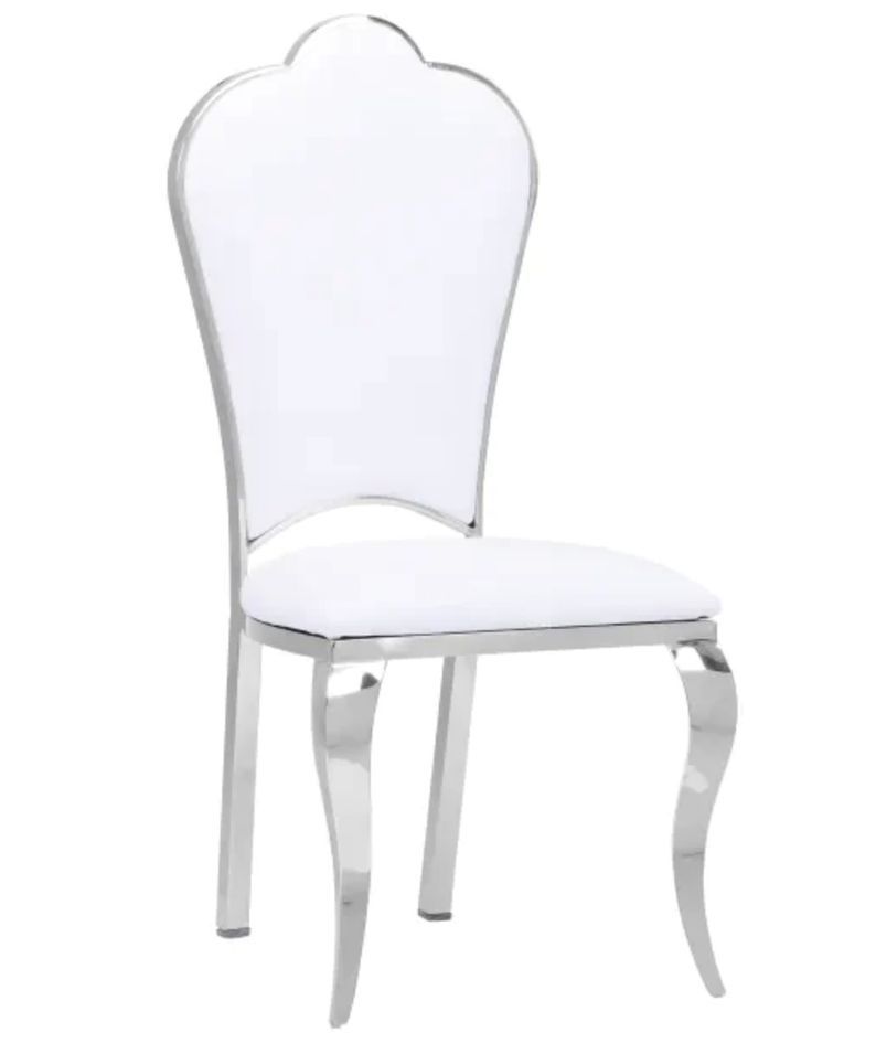 Chaise design simili cuir et pieds chromé effet miroir Kouma - Lot de 4 - Photo n°1