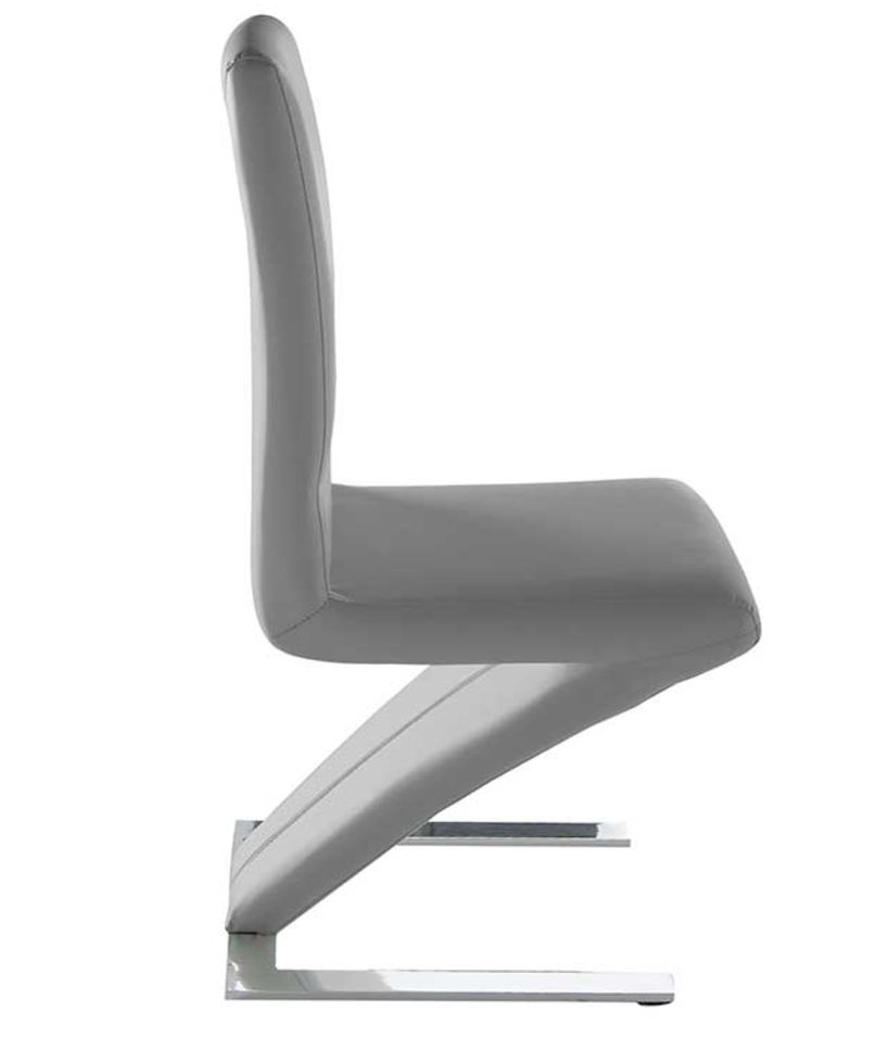 Chaise design simili gris Vogue - Lot de 2 - Photo n°1