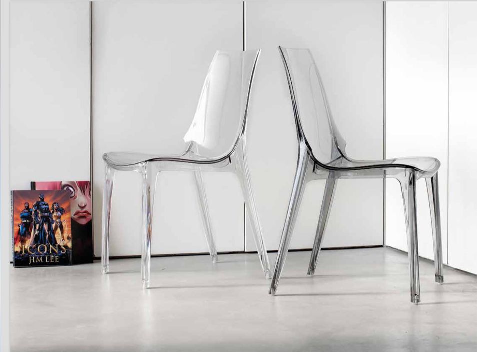 Chaise design transparente Robby - Lot de 4 - Photo n°1