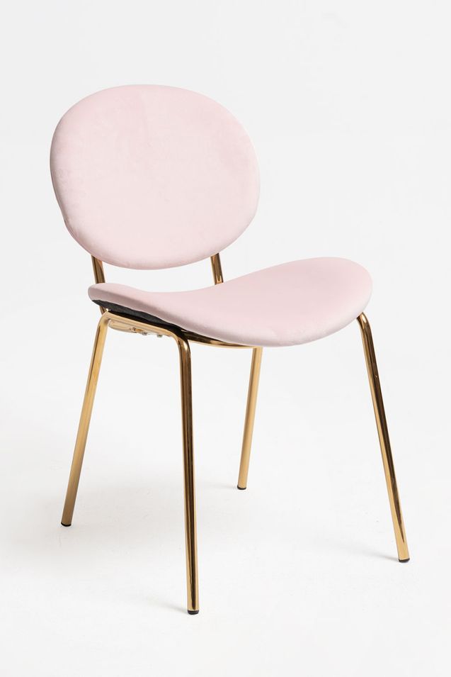 Chaise moderne en velours et métal doré ROBEL - Photo n°1