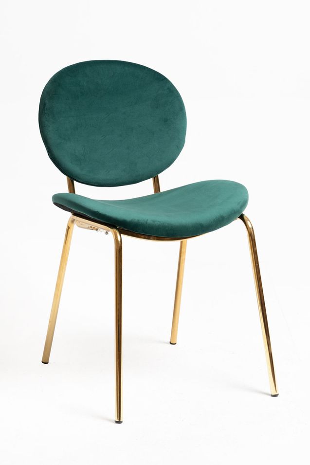 Chaise moderne en velours et métal doré ROBEL - Photo n°1