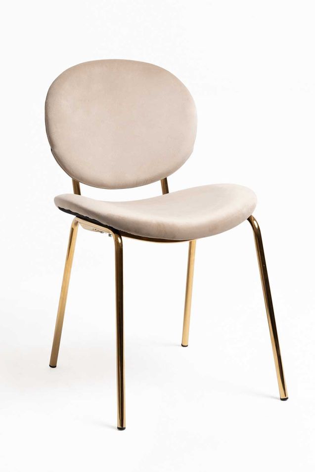 Chaise moderne en velours et métal doré ROBEL - Photo n°1