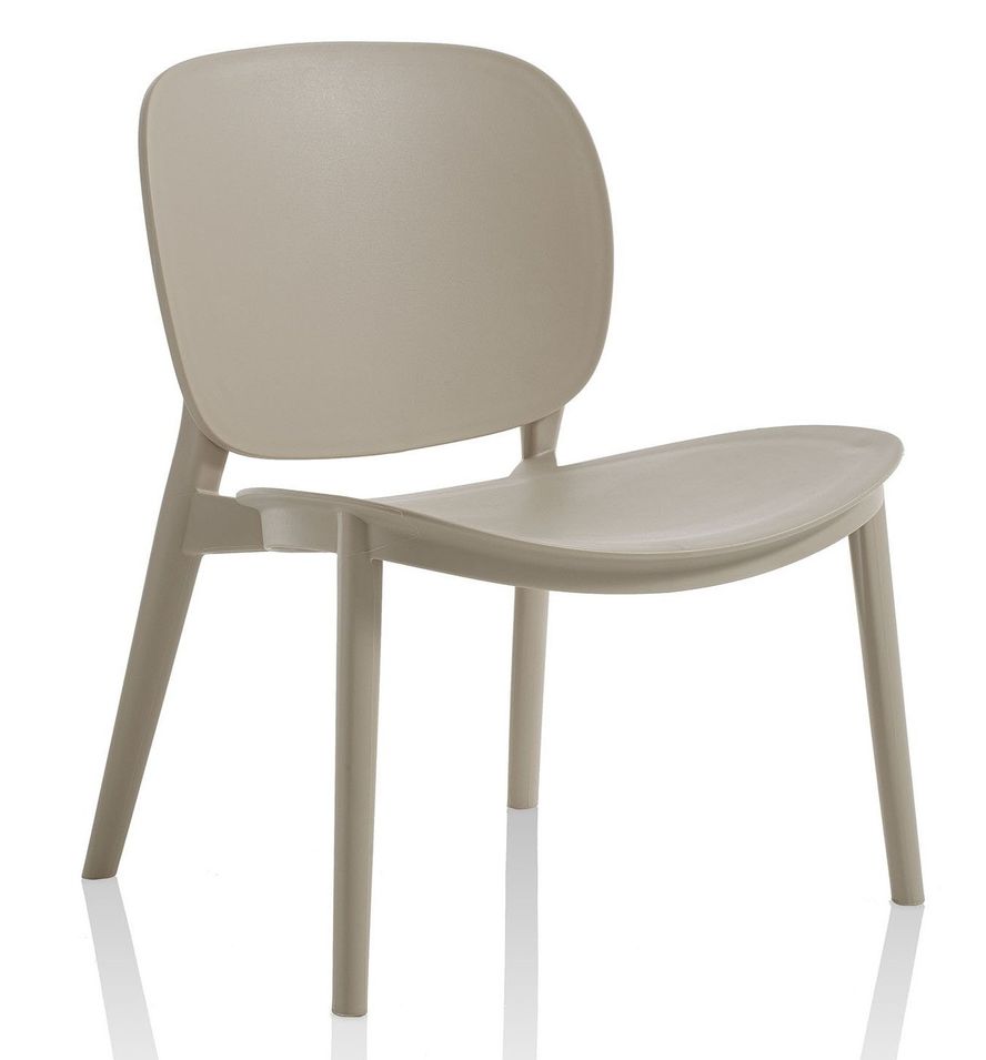 Chaise empilable polypropylène beige Mohan - Lot de 2 - Photo n°1
