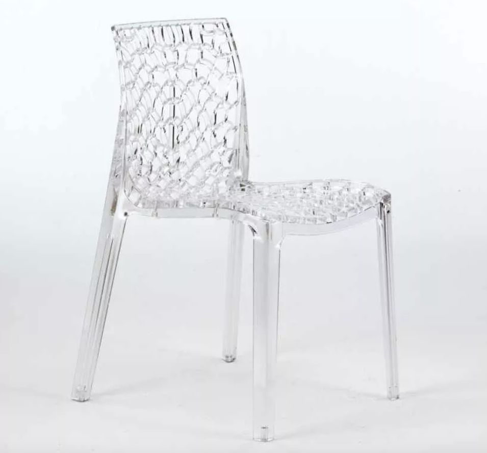 Chaise empilable transparente JARDINA – Usage intérieur/extérieur - Photo n°1