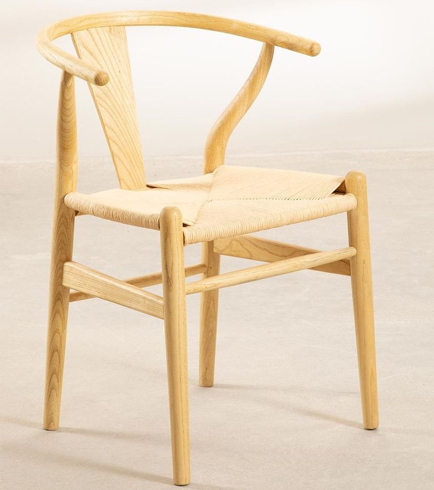 Chaise en bois d'orme et corde naturel Kaylo - Photo n°1