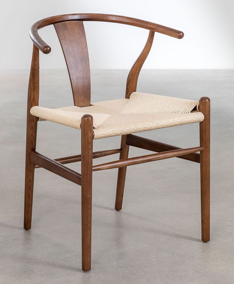 Chaise en bois d'orme marron et corde tressée Payia edition - Photo n°1