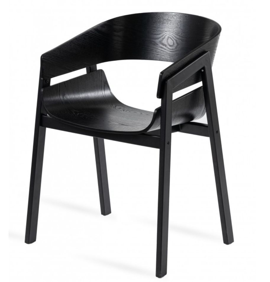 Chaise en bois de frêne noir Kinbo - Photo n°1