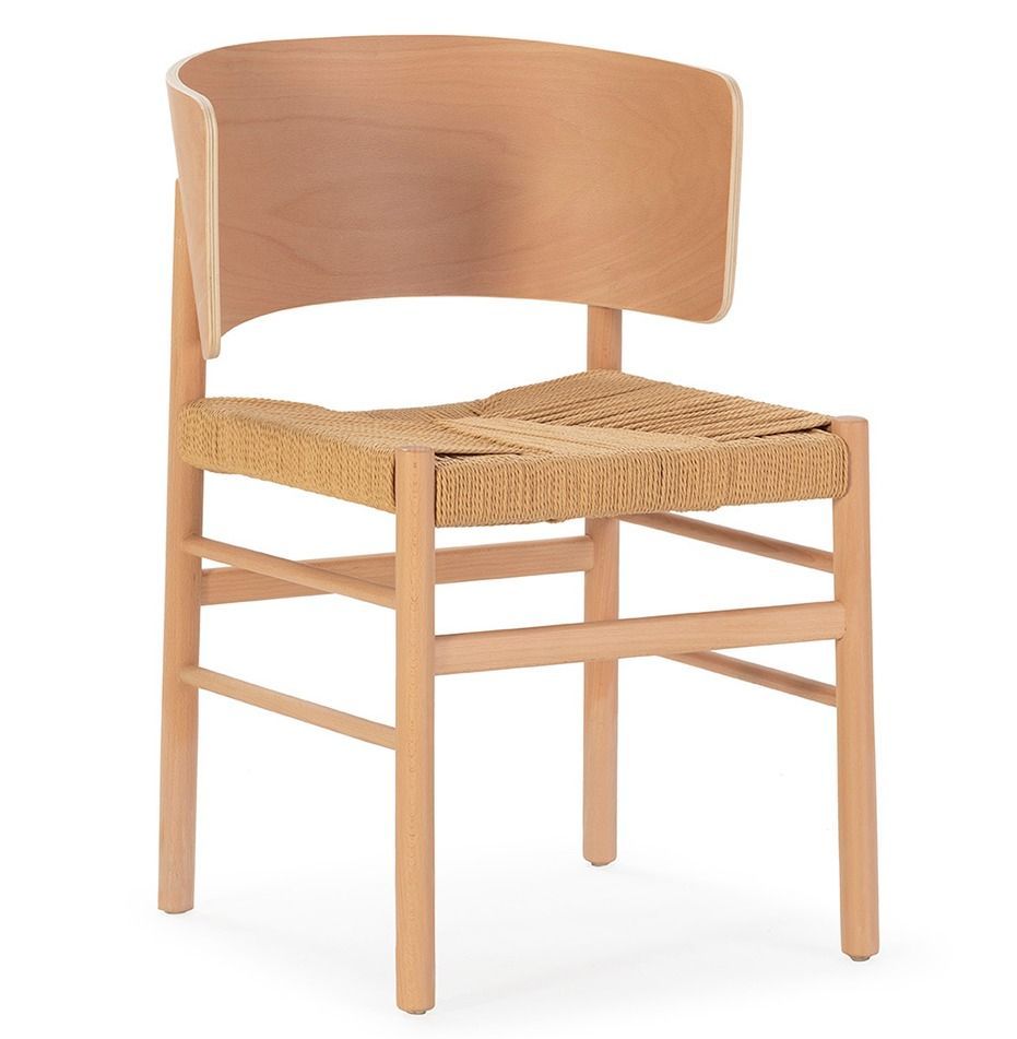 Chaise en bois de hêtre naturel et corde KANURA - Photo n°1