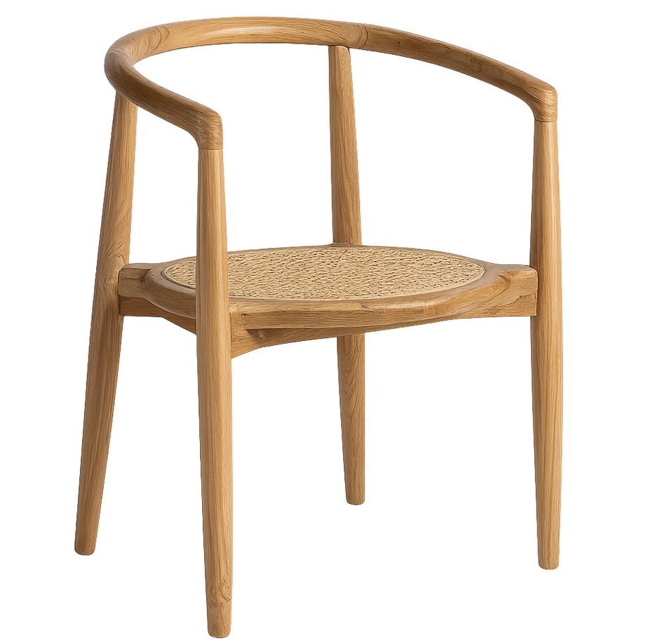 Chaise en bois de teck et rotin TOSKY – Nature et modernité - Photo n°1