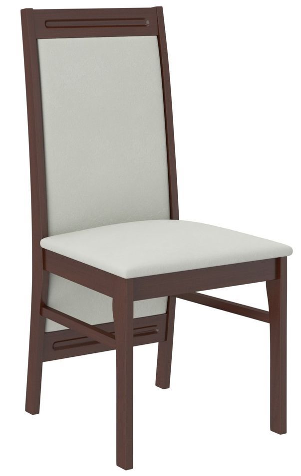 Chaise en bois Noyer foncé et tissu 34 couleurs Komba - Photo n°1