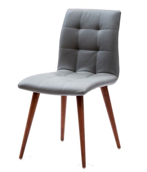 Chaise en faux cuir et bois massif Karly - Lot de 4 - Photo n°1