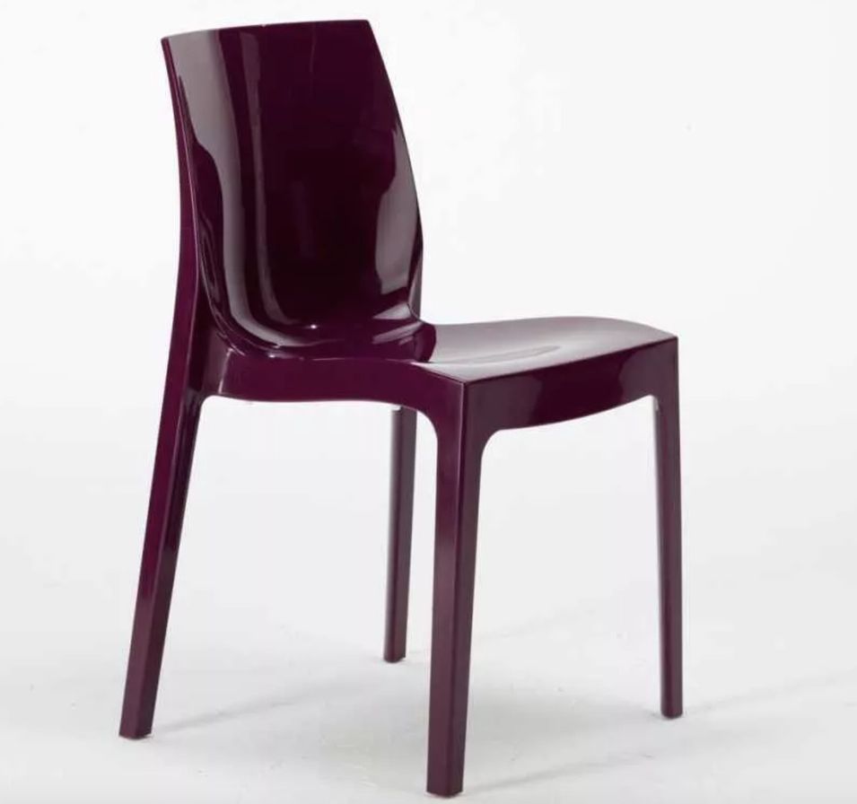 Chaise en polypropylène brillant ROMIA - Usage intérieur/extérieur - Photo n°1