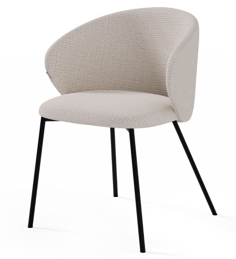 Chaise en tissu avec pieds en métal noir Nuria - Confort et modernité - Photo n°1