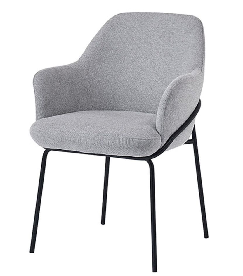 Chaise en tissu avec pieds métal noir Abigail – Design ergonomique et confortable - Photo n°1