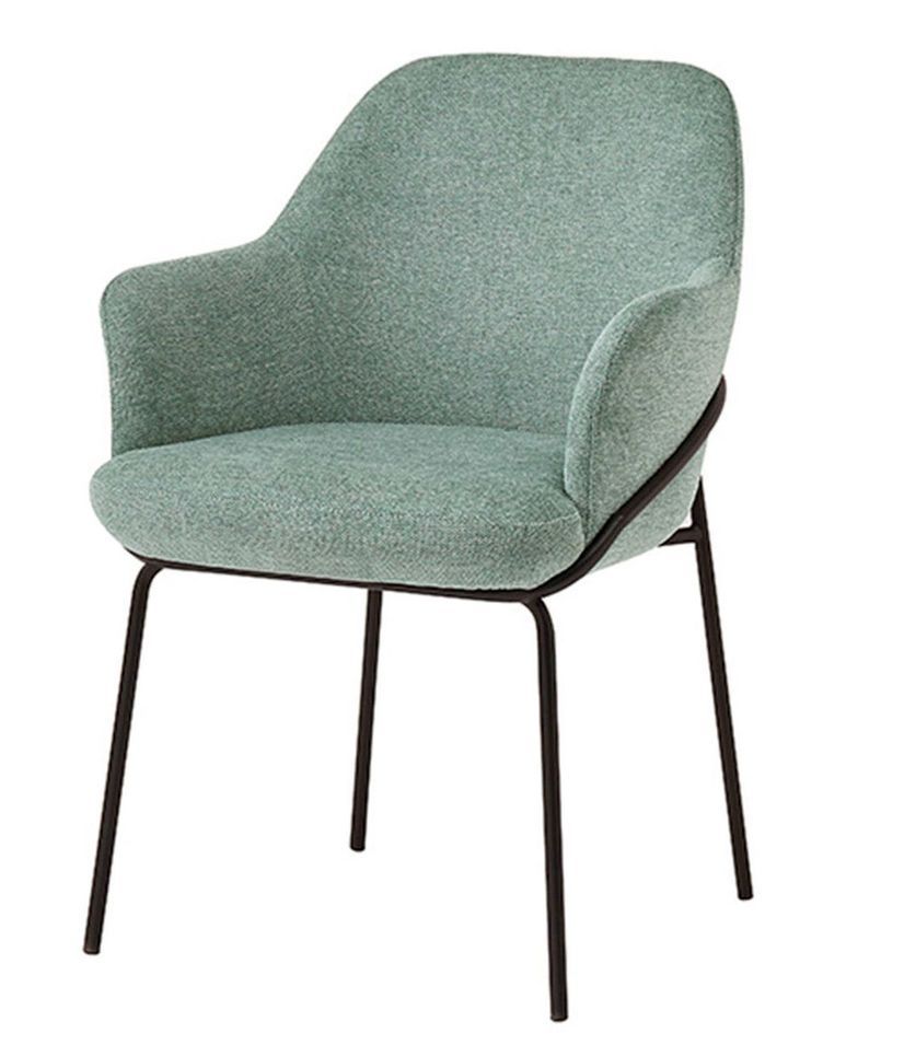 Chaise en tissu avec pieds métal noir Abigail – Design ergonomique et confortable - Photo n°1