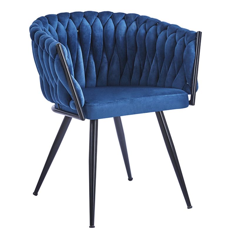 Chaise en velours capitonné Plika – Elégance et confort - Photo n°1