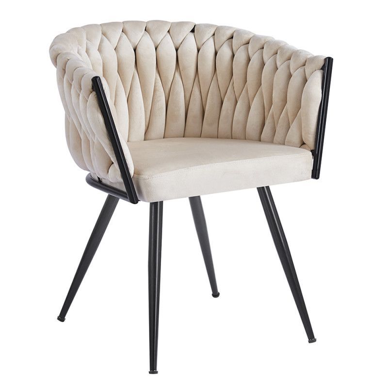 Chaise en velours capitonné Plika – Elégance et confort - Photo n°1