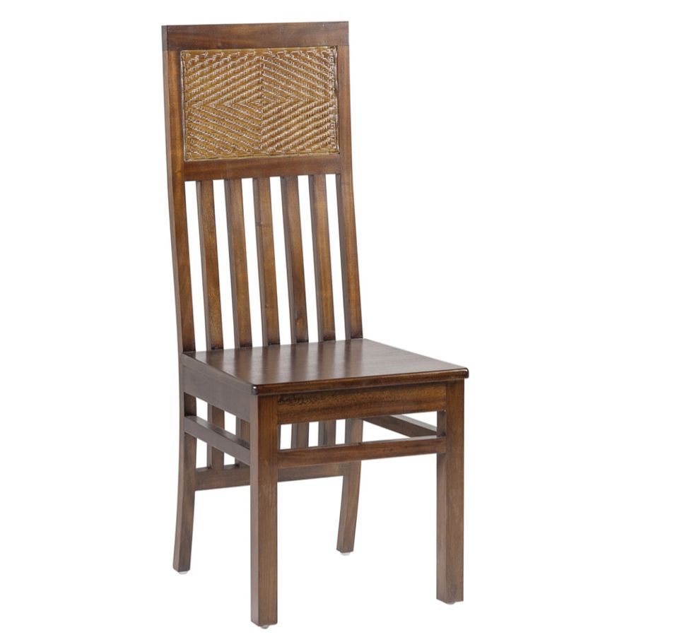 Chaise FALKANE – Bois d’acajou massif & rotin - Photo n°1