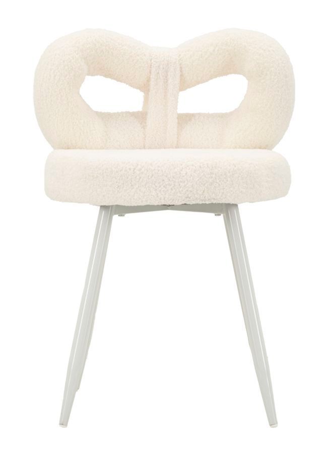 Chaise Ilary blanche bouclée design moderne - Photo n°1