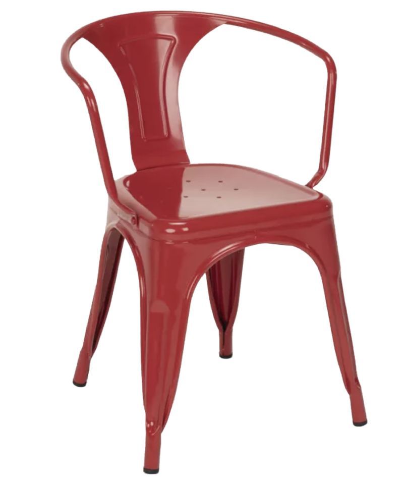 Chaise industrielle avec accoudoirs acier brillant Kuista - Photo n°1