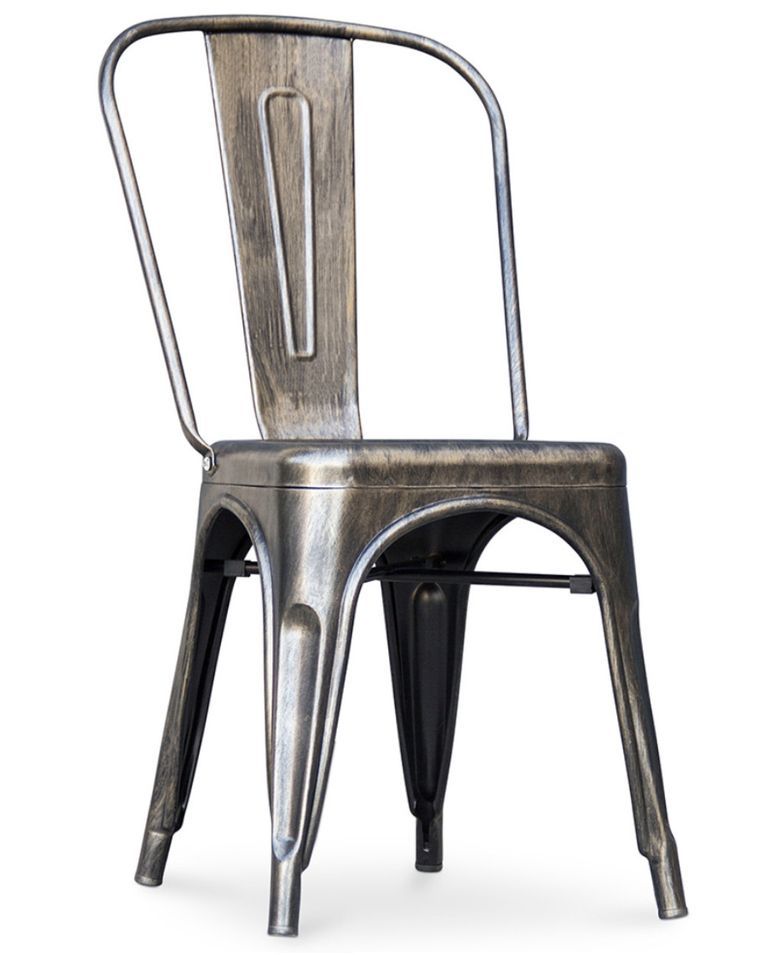 Chaise industrielle KALAX Premium en acier brossé – Structure renforcée haut de gamme - Photo n°1