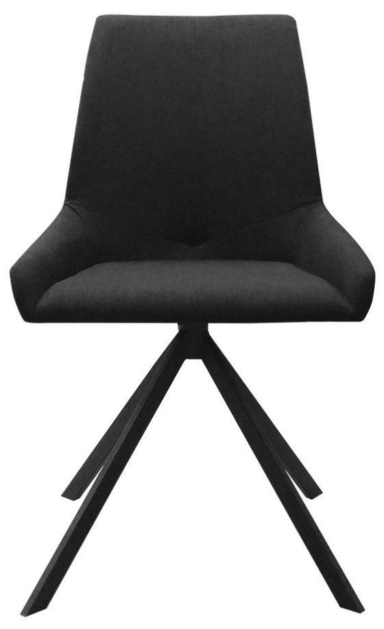 Chaise industrielle métal et assise tissu noir Rosie - Photo n°1