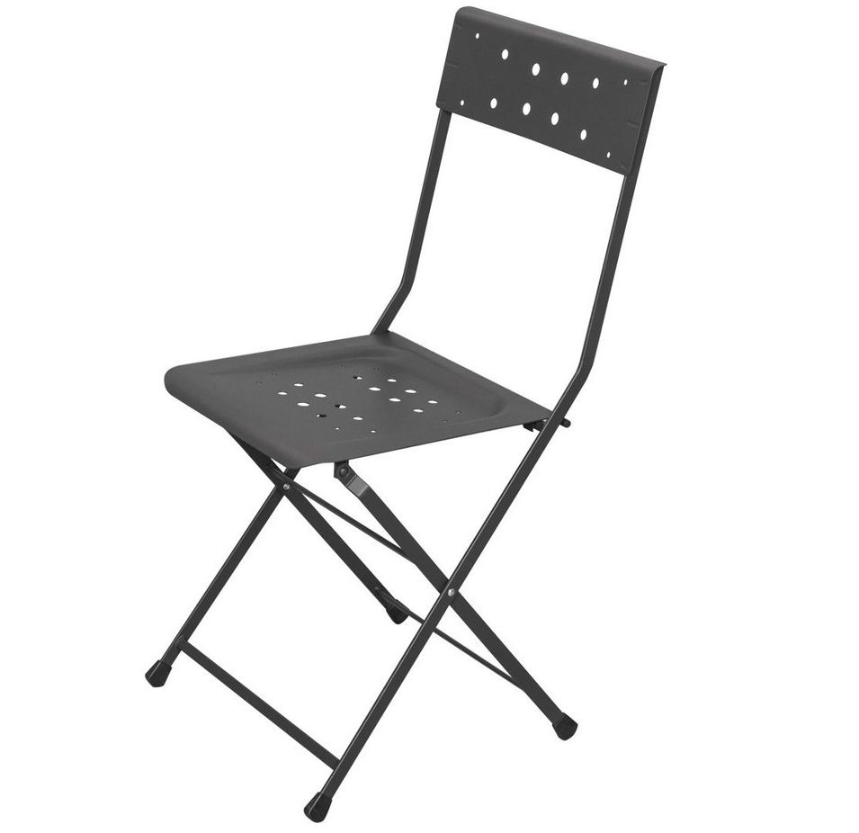 Chaise industrielle métal gris graphite Lara Noir - Photo n°1