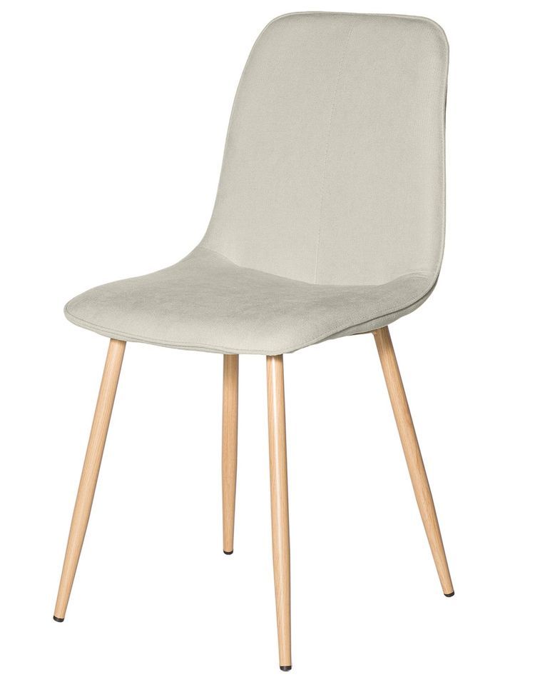 Chaise Klory - Tissu confortable et pieds métal éffet bois naturel - Photo n°1