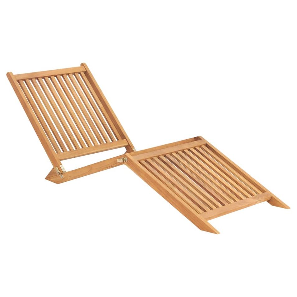 Chaise longue Bois de teck solide 2 - Photo n°1