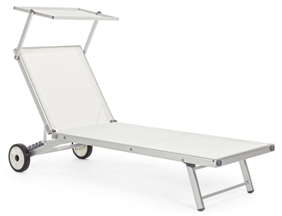 Chaise longue pliante avec roues en aluminium Jorgia - Lot de 2 - Photo n°1