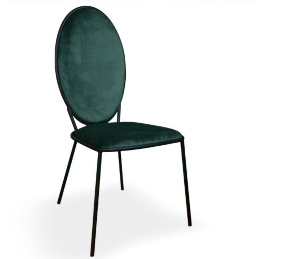 Chaise médaillon empilable velours vert Richard - Lot de 2 - Photo n°1