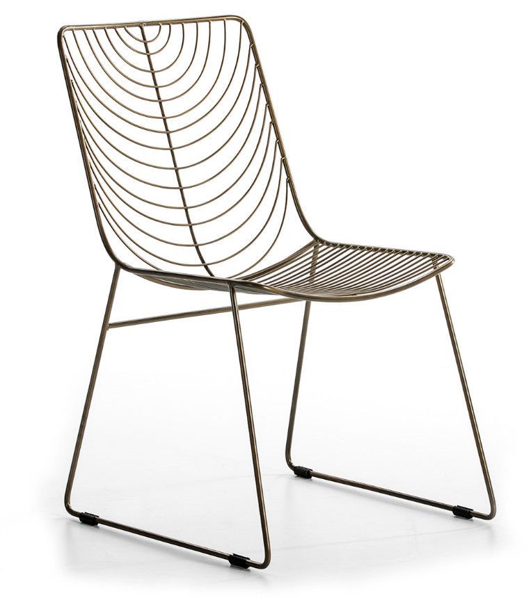 Chaise métal doré Rohan - Photo n°1