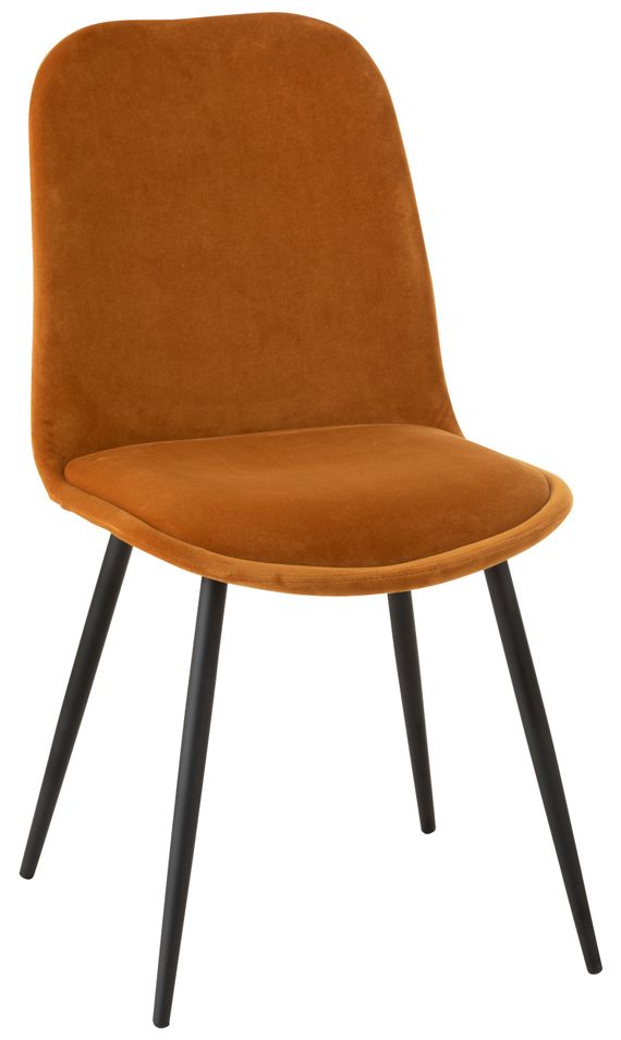 Chaise métal et tissu ocre Olga L 44.5 cm - Photo n°1